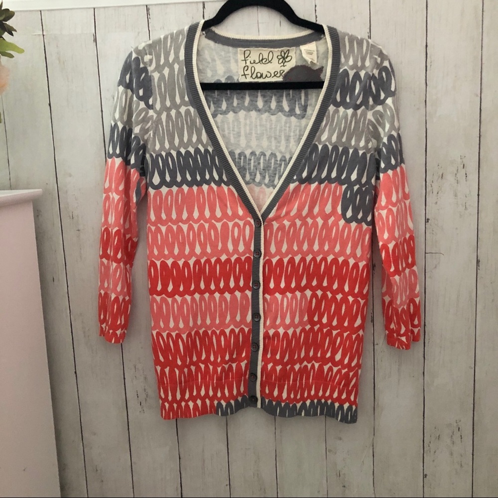 Anthropologie Field Flower Stack Loop Cardigan - image 2